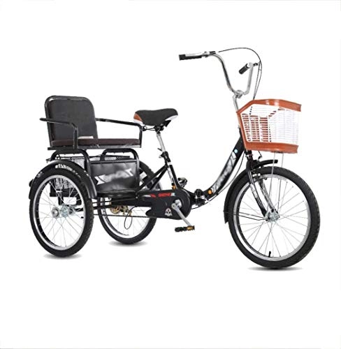 Bici elettriches : Bicicletta A Tre Ruote per Adulti con Pedali Leggeri, Pedali del Cestino del Sedile Posteriore, Adatta A Tutti I Tipi di Gite su Strada E Shopping