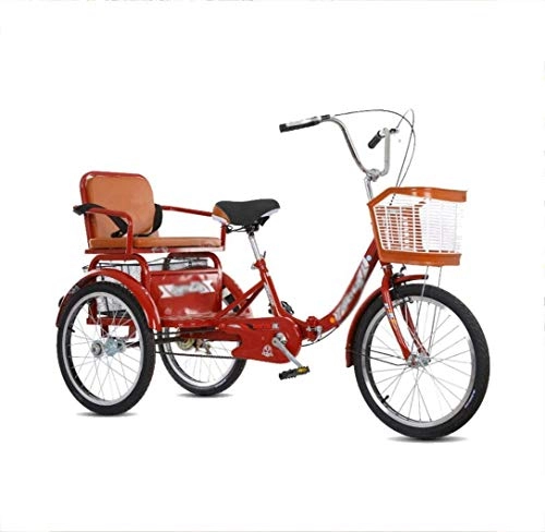 Bici elettriches : Bicicletta A Tre Ruote per Adulti con Pedali Luminosi, Pedali del Cestino del Sedile Posteriore, Adatta per Uscite E Shopping
