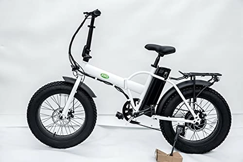 Bici elettriches : Bicicletta elettrica da 20 pollici, AWS Pedelec, pieghevole, Fatbike, 360 Wh, colore: bianco
