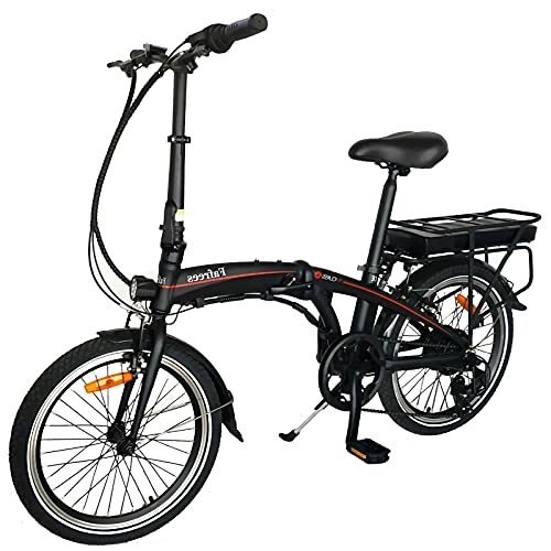 Bici elettriches : Bicicletta elettrica da Trekking 20' Nero, Unisex Adulto Nero Unica Biciclette elettriche Velocit Massima 25 km / h Autonomia 45-55 km 250W Ciclomotore Batteria al Litio