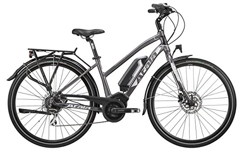 Bici elettriches : Bicicletta elettrica da trekking e-TKK con pedalata assistita Atala B-TOUR, donna, misura S, 44cm (160cm - 170cm), 8 velocit, colore antracite - nero opaco, kit elettrico Bosch