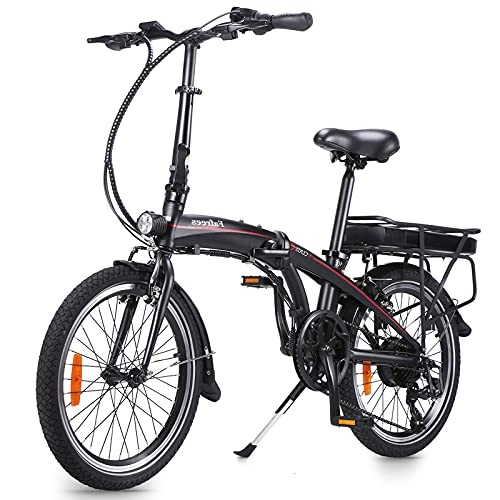 Bici elettriches : Bicicletta elettrica Mountainbike 20' Nero, Shimano a 7 velocit adatta Bici elettrica 250W Batteria 36V 10Ah Display LCD Per Adulti E Adolescenti Carico massimo: 120 kg
