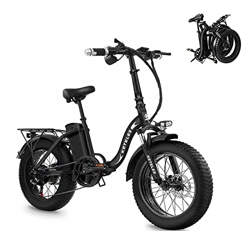 Bici elettriches : Bicicletta elettrica per adulti, bicicletta elettrica per adulti, bicicletta elettrica per adulti, bicicletta elettrica pieghevole, 20 pollici, 48 V, 18 Ah, 7 marce