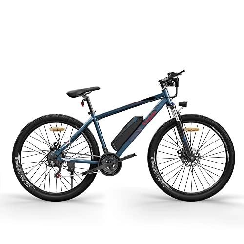 Bici elettriches : Bicicletta Elettrica per Adulti Eleglide, Mountain Bike Elettrica 27, 5", Batteria 7, 5 Ah, Trazione Anteriore e Posteriore Shimano - 21 Velocità (Blu-M1)