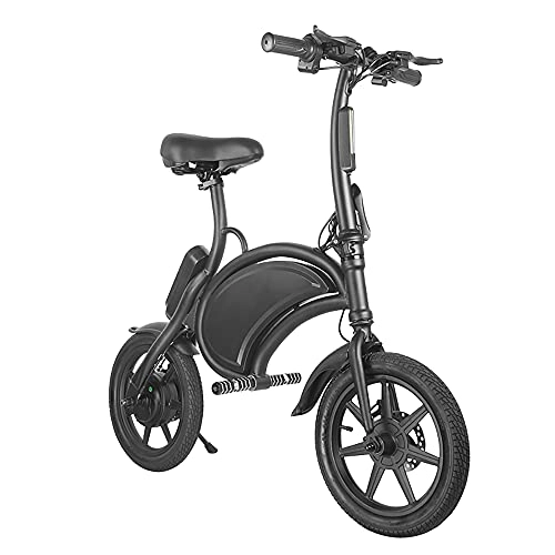 Bici elettriches : Bicicletta elettrica pieghevole Bicicletta elettrica da 14 pollici 350 W, e-bike da 20 MPH per adulti con batteria 36 V 6ah / 7.5ah e doppi freni a disco