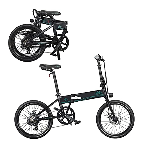 Bici elettriches : Bicicletta elettrica pieghevole D4S 250 W 36 V pieghevole in alluminio ad alta velocità per esterni, colore bianco 20 pollici
