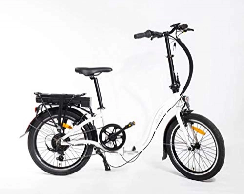 Bici elettriches : Bicicletta elettrica pieghevole da 50, 8 cm, con batteria al litio rimovibile da 36 V, Shimano a 6 velocità, portatile e facile da riporre in auto, con motore silenzioso, display LCD, leva del cambio