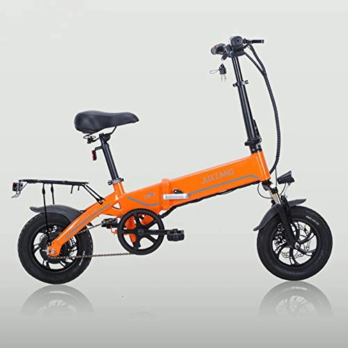 Bici elettriches : Bicicletta elettrica pieghevole da viaggio per adulti elettrica elettrica , con batteria rimovibile di grande capacit Batteria agli ioni di litio Pieghevole per bicicletta portatile regolabile, Orange