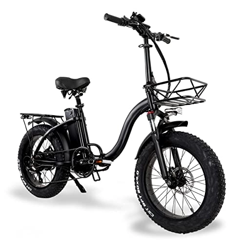 Bici elettriches : Bicicletta Elettrica Pieghevole Fat Tire 20"* 4" Con Batteria 48V15Ah, Bicicletta Da Montagna Da Città A Lungo Raggio, Ad alta potenza