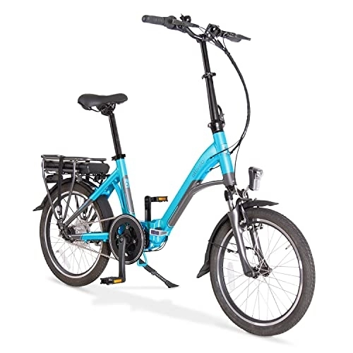 Bici elettriches : Bicicletta elettrica pieghevole in alluminio, motore centrale da 250 watt, batteria agli ioni di litio, 5 livelli di assistenza al motore, display con indicatore di 7 velocità, per uomini e donne.
