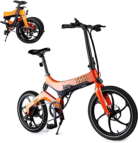 Bici elettriches : Bicicletta elettrica pieghevole per adulti, bicicletta elettrica per pendolari da 20 pollici con batteria agli ioni di litio rimovibile, 36 V 250 W motore e velocità regolabile intelligente