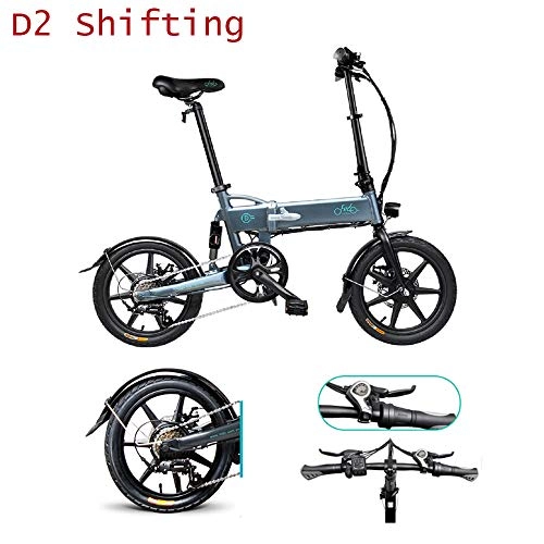 Bici elettriches : Bicicletta elettrica pieghevole per adulti, cambio bici elettrica, motore da 250 watt, scooter elettrico da 16 pollici, bicicletta elettrica pieghevole da 7, 8 Ah con luce a LED