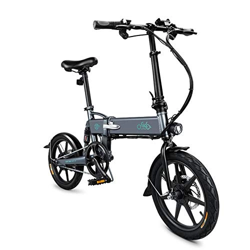 Bici elettriches : Bike 16-inch Pneumatici Folding Elettrico con 250W Motore Max 25 Kmh 6 Costi Shift 7.8Ah Batteria per Adulti Grey