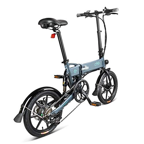 Bici elettriches : Bike Bici Elettrica Pieghevole per L'adulto 250W Watt Motore 16 Pollici Motorino Elettrico 7.8Ah Pieghevole Bicicletta Elettrica con Luce LED Grey