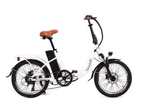 Bici elettriches : BIWBIK - Bicicletta elettrica Boston (Bianco, 12 Ah)