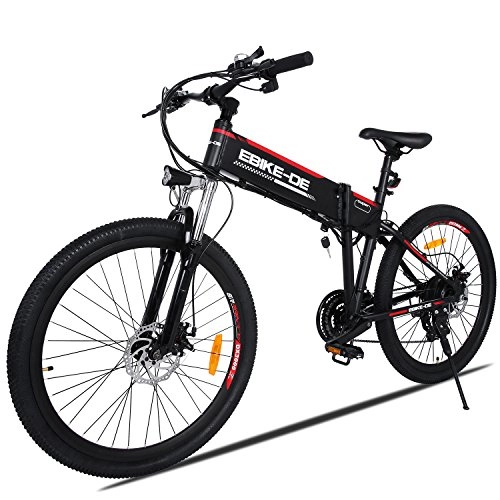 Bici elettriches : Buyi-World Bicicletta Elettrica Mountain Bike 26" pollici E-Bike 250W con Batteria 36V 8Ah, 28 km / ore (con Spina Europea + Spina UK) Nero