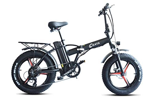 Bici elettriches : Ceaya Bici Elettrica, 20 Pollice Motore 500W Batteria al Litio 48V15AH, Pieghevole Mountain E-Bike