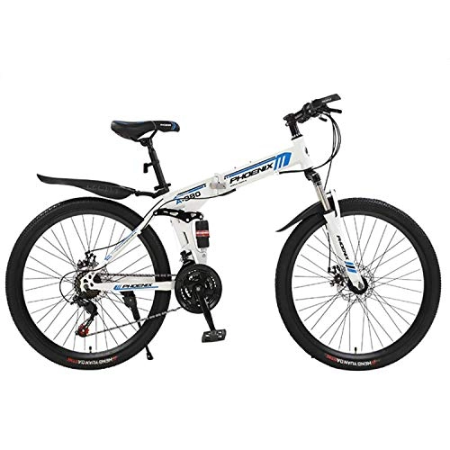 Bici elettriches : CHHD Bicicletta Pieghevole da 26 / 24 Pollici con Doppia Ammortizzazione per Mountain Bike Fuoristrada per Adulti, 21 velocità / 24 velocità / 27 velocità