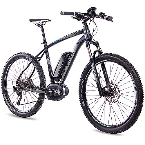 Bici elettriches : CHRISSON 27, 5Zoll Pedelec e Bike per Mountain Bike e di Mounter 3.0con 10G Deore XT Bosch PLine CX e Power pack500NERO MATT 52cm