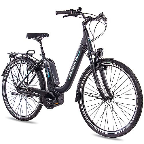Bici elettriches : Chrisson - Bicicletta elettrica da donna, 28 pollici, cambio Shimano Nexus 7G, motore centrale Bosch Active Line 250 W, 40 Nm, contropedale