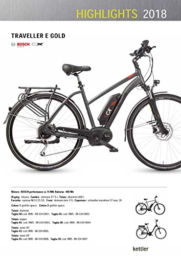 Bici elettriches : Cicli Ferrareis KETTLER City Bike 28 Traveller E Gold EBIKE