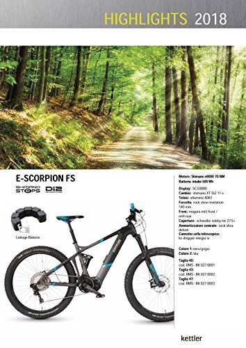 Bici elettriches : Cicli Ferrareis KETTLER MTB 27.5 E-Bike KETTLER E-Scorpion FS