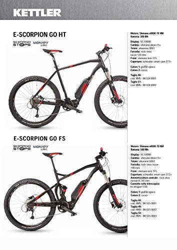 Bici elettriches : Cicli Ferrareis KETTLER MTB 27.5 E-Bike KETTLER E-Scorpion Go HT