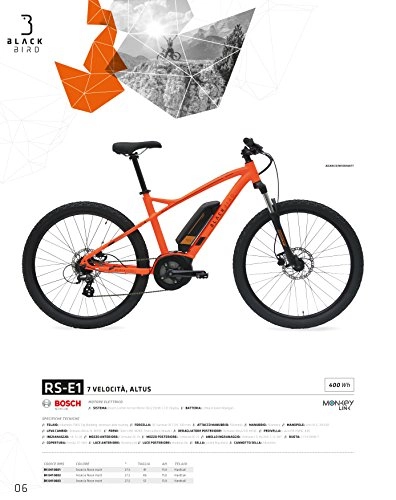 Bici elettriches : Cicli Ferrareis MTB 27.5 E-Bike RS-E1 Alloy Black Bird