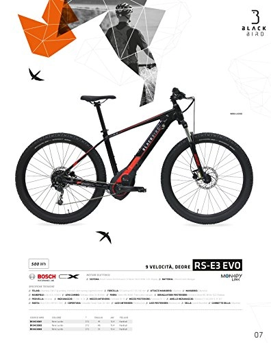 Bici elettriches : Cicli Ferrareis MTB 27.5 E-Bike RS-E3 Evo Alloy Black Bird