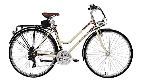 Bici elettriches : Cilo Velectra Zooh! Bicicletta elettrica Pedelec, da Donna, 28", 48 cm, Crema / Giraffa, Modello 2019