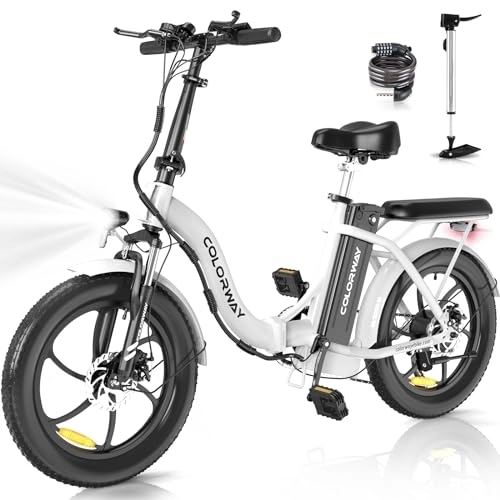 Bici elettriches : COLORWAY Bicicletta elettrica, E-bike pieghevole da 20 pollici, 2 modalità di guida Bicicletta da pendolarismo con batteria 36V 15Ah, ebike con motore da 250 W, Unisex adulto