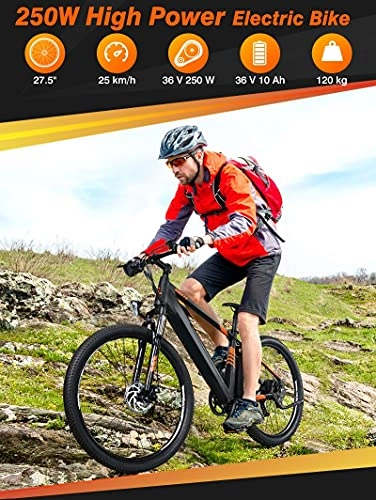 Bici elettriches : Deror Di Energia Elettrica-Aiutorita Mountain Mountain Bike (Nero)