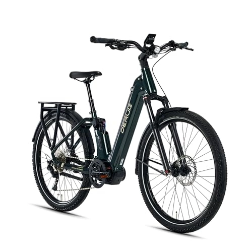 Bici elettriches : DERUIZ E Bike 27, 5 pollici, RH 45 cm, SUV bicicletta elettrica Pedelec per uomo e donna, motore centrale 250 W, 110 Nm, batteria 48 V / 644 Wh, 10 marce