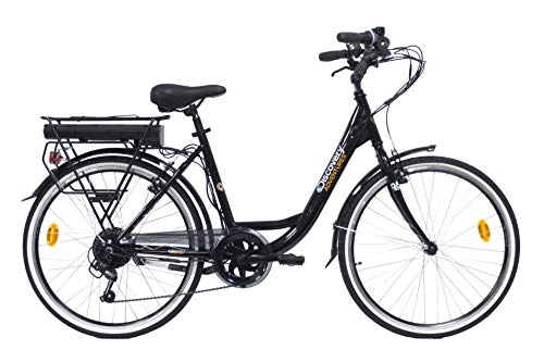 Bici elettriches : Discovery E4000, Bicicletta a pedalata assisita, City Bike con Ruote da 26", Cambio Shimano 6 velocità Donna, Nero