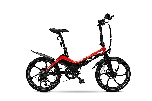 Bici elettriches : Ducati MG20, Bicicletta elettrica da Città Unisex Adulto, Rosso, Taglia Unica