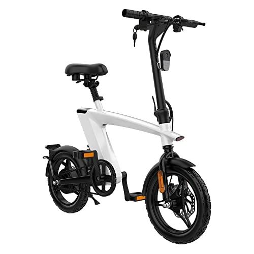 Bici elettriches : E-Board - Bicicletta elettrica pieghevole, 100 kg, 25 km / h, senza pedalare, omologata TÜV, 250 Watt, EBE, con gas a mano, ruota pieghevole bianca