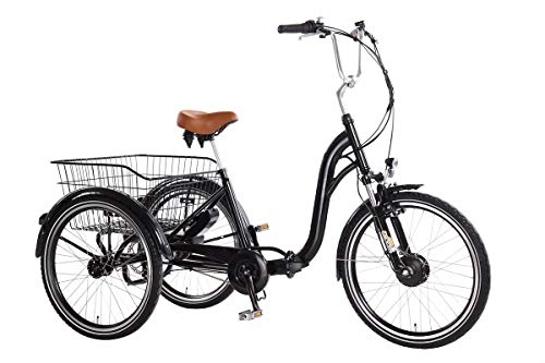 Bici elettriches : Ebici Tryme2 - Triciclo elettrico, 3 ruote da 24" (60, 96 cm), motore da 250W, 36V, 11 Ah, cambio 7velocit