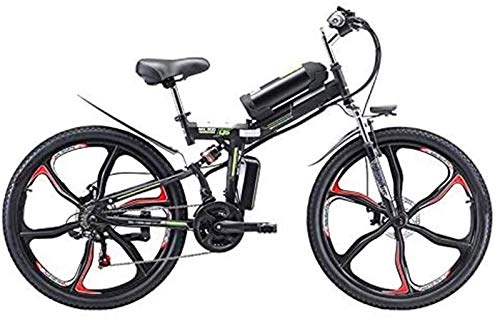Bici elettriches : Ebikes, 26 '' Pieghevole mountain bike elettrica, bicicletta elettrica con batteria agli ioni di litio da 48V 8AH / 13AH / 20Ah, sospensione completa premium e ingranaggi a 21 velocità, motore 350W ZD
