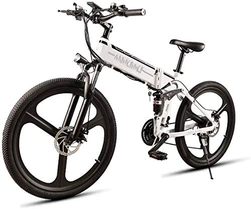 Bici elettriches : Elettrica bici elettrica Mountain Bike Bici elettrica Bike Mountain Bike 26 pollici E-bici elettrica bicicletta pieghevole 21 Gear deragliatore 350W 48V 10.4AH Batteria rimovibile 25-35km / h per i se