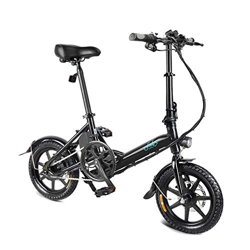 Bici elettriches : Equickment - Bicicletta elettrica Pieghevole, Doppio Freno a Disco, Portatile, 1 Pezzo Nero