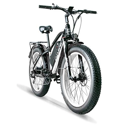 Bici elettriches : Extrbici Batteria per Bicicletta elettrica 48v 1000w 26 Pollici Grasso Pneumatico Adulto Mountain Bike elettrica XF650 (XF650 1000W 13A 21S Bianco e Nero)