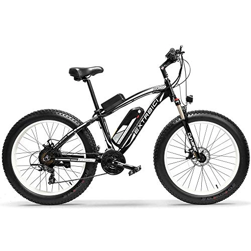 Bici elettriches : Extrbici XF660 500W / 1000W 48V 7 / 21 Velocità Bicicletta Elettrica 26'X4.0 Fat Wheel Snow Bike Freni a disco meccanici, Bianco 1000 W