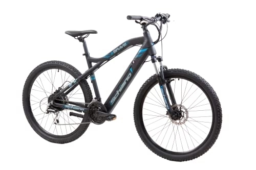 Bici elettriches : F.lli Schiano Braver 27.5'', 250W Mountain Bike Elettrica con Batteria 36V 11.6Ah 417.6Wh, Shimano Cambio da 24 Velocità, Nero-Blu