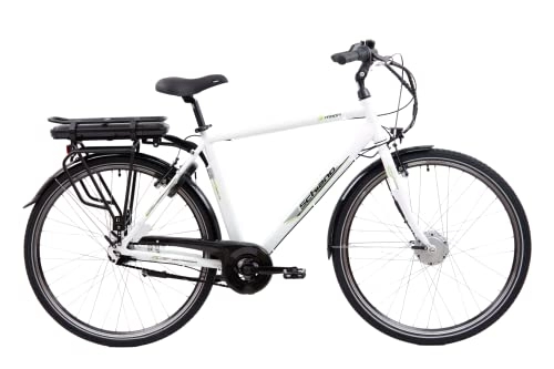 Bici elettriches : F.lli Schiano E- Moon Nexus 7 28'', Bicicletta Elettrica da Città, Uomo, Bianca