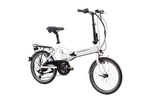 Bici elettriches : F.lli Schiano E-Sky 20" E-Bike, Bicicletta Elettrica Pieghevole per Adulti con Motore 250W e 7 velocità, Batteria al Litio 36V 7.8Ah estraibile, Colore Bianco