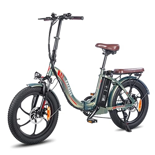 Bici elettriches : F20-PRO Bicicletta elettrica pieghevole da 20 pollici con batteria da 36 V 18 AH, elettrica pieghevole da donna 250 W, Fatbike, City Bike Pedelec Ebike Mountain Mountain Bike Uomo 150 kg (Verde)