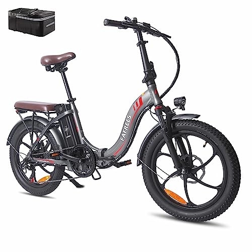 Bici elettriches : Fafrees Bici elettrica F20-PRO, bici elettrica pieghevole da donna uomo, motore da 250 W, batteria da 18 Ah, CityBike da 20 pollici, 7 velocità, 120 km, Grigio