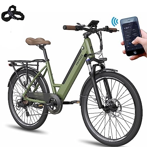 Bici elettriches : Fafrees F26 PRO [ufficiale] Bicicletta elettrica da donna con App E Bike 26 pollici, 250 W E, 42 N.m, Ebike con batteria 36 V / 10 Ah, Shimano 7S e Bike da uomo