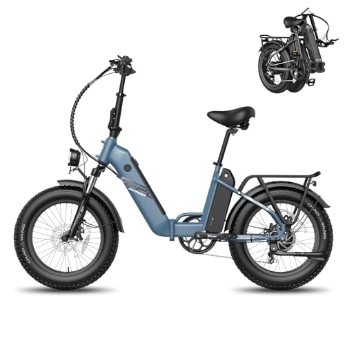 Bici elettriches : Fafrees, FF20-Polar, Bicicletta Elettrica Pieghevole 20', Batteria Rimovibile 48V 20, 8Ah, Shimano 7 Donna Uomo (blu)