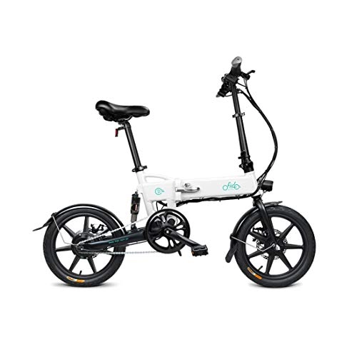 Bici elettriches : FIIDO D2 Ebike, Bici Elettrica Pieghevole con Luce Anteriore a LED per Adulti, Bicicletta Elettrica Pedalata Assistita con Ruote da Bici da 36V 250 W 7.8Ah (Bianca)